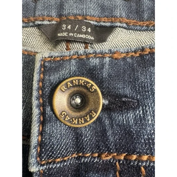 Rank 45 Men's Slim Straight Medium Wash Jeans, 34x34, NWOT tags Rugged Western - Picture 9 of 16